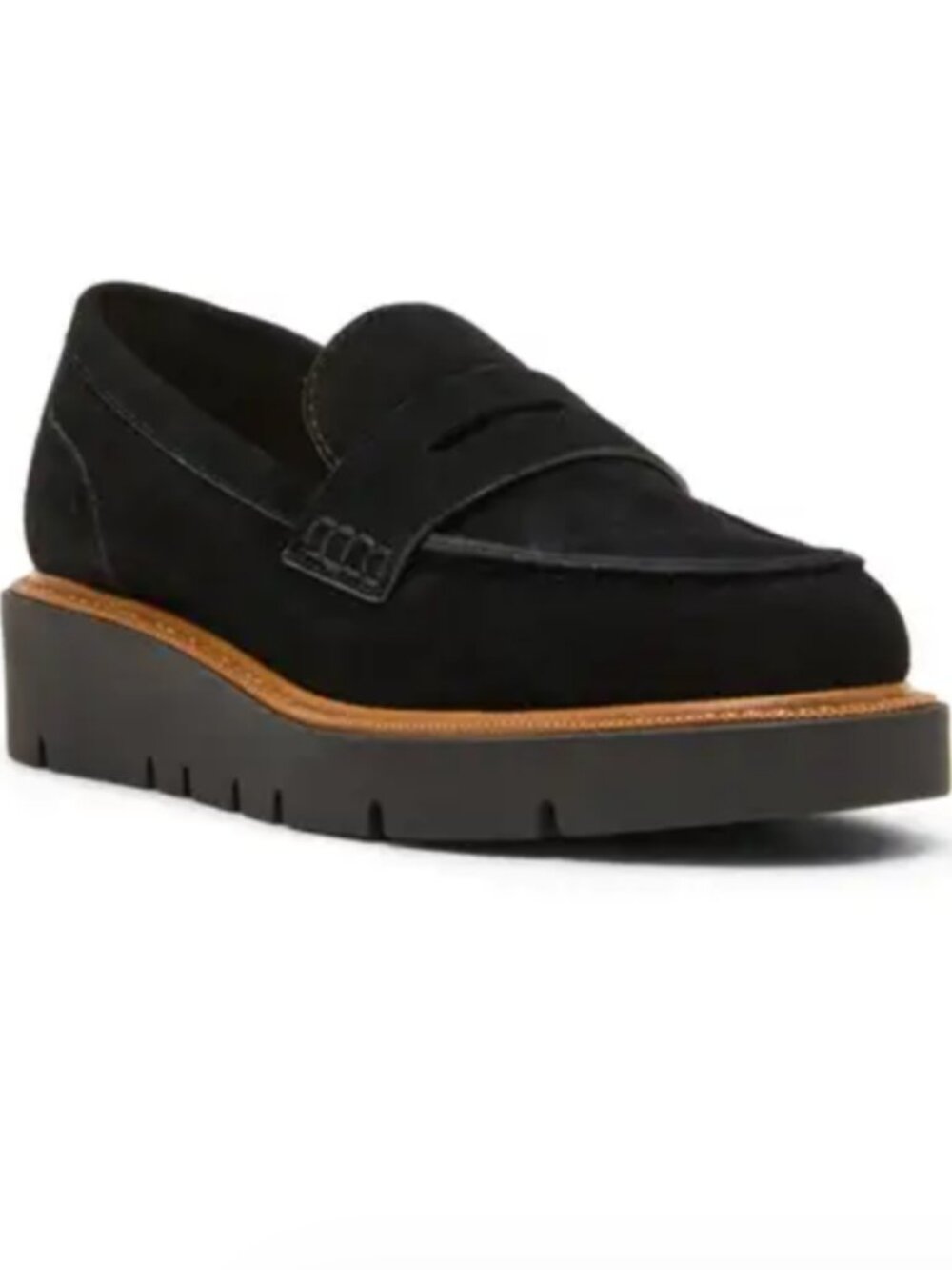 New Blondo Black Waterproof Suede Penny Loafers Comfort Slip-On Shoes Preppy 10.